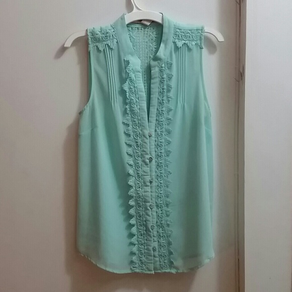 Mint Green Chiffon Tank