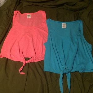 Coral and blue PINK tank tops