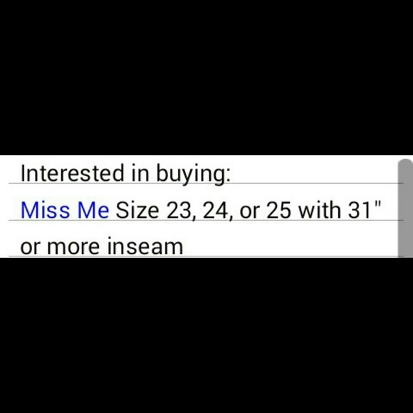 ISO: Miss Me Jeans (or shorts/capris!)