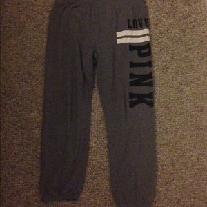 PINK gray sweatpants