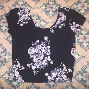Rose Flower Printed Crop