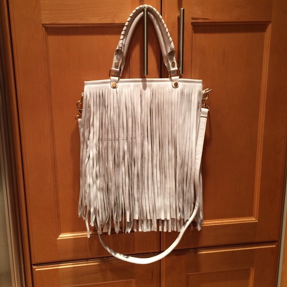B-Low the Belt's TWIGGY fringed handbag in bone - Picture 2 of 3