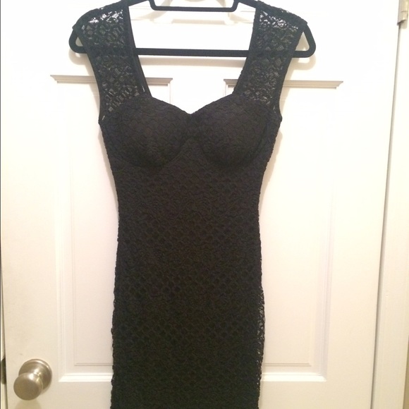 Black lace cocktail dress