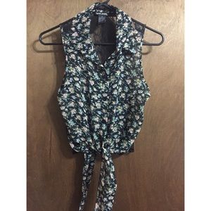 Button down crop top