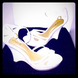 White Wedge Shoes NWOT