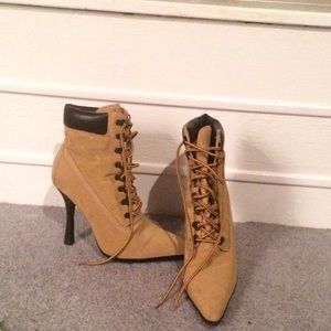 Xhilarartion Tan Boot Heels