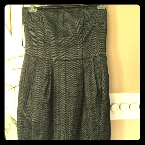 Express design studio tweed strapless dress