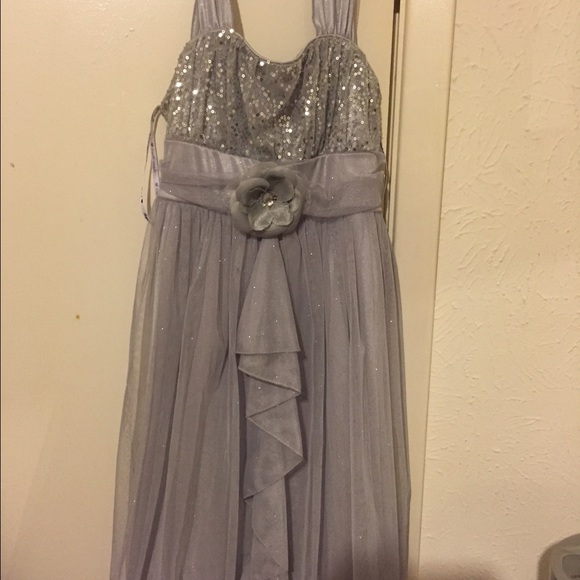 Grey/silver formal dress for girls.