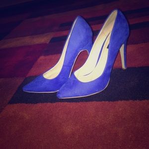 Forever 21 blue suede heels