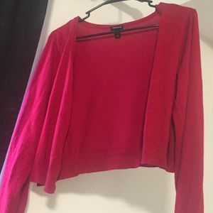 Red cardigan