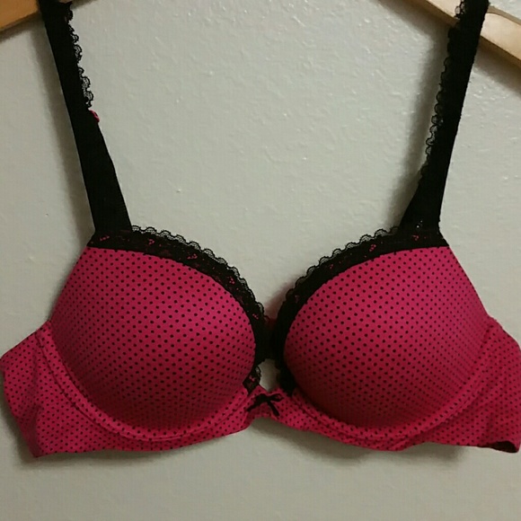 Aerie Lexi pink polka dot bra 36B