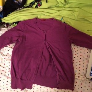 Purple cardigan