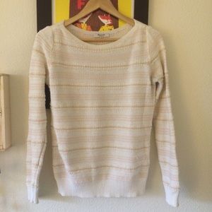 White and pink Madewell sweater - M