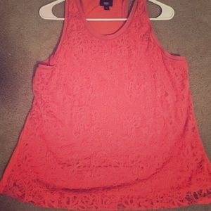 Lacy peach tank top
