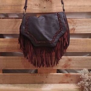 Roxy NWOT fringe faux leather bag