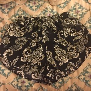 Paisley Printed High Waisted Shorts