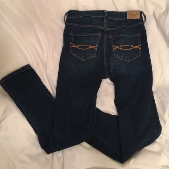 high wasted Abercrombie dark wash jeans