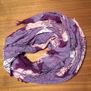 Purple and Light Pink Flower Scarf