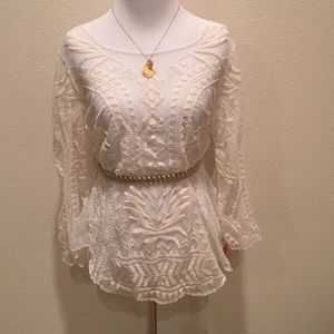Sheer Crochet Top New with Tags