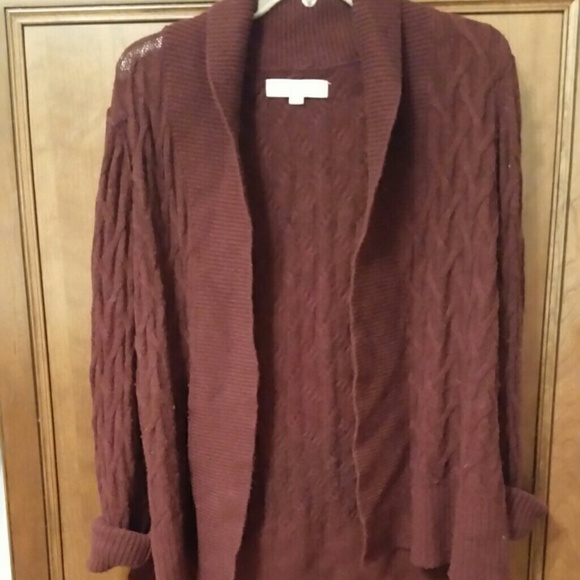 The Loft Maroon Blanket Cardigan