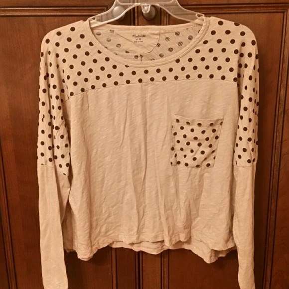 Madewell by JCrew Polka dot long sleeve w/ pocket - Picture 1 of 1