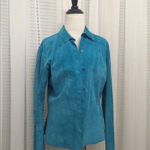 Suede turquoise shirt