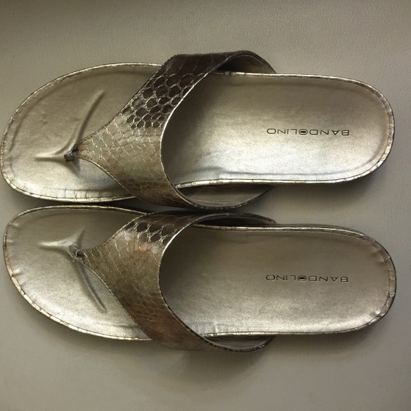Bandolino Gold faux Snake skin sandals worn once