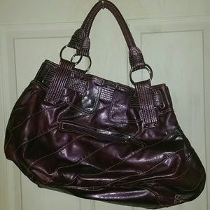 Purple tote purse