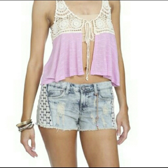 Crochet Panel Hippie Shorts - Picture 4 of 4