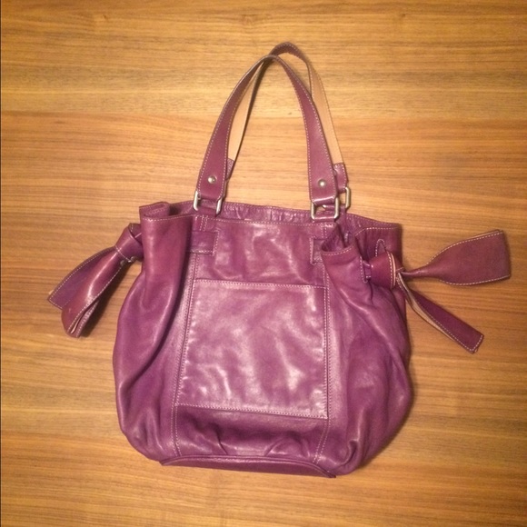 Purple Genuine Leather Handbag