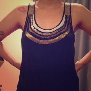 Love Sam Black Silk Tank⬅️