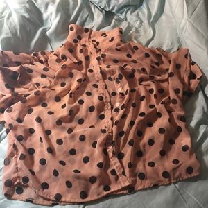 Pink polkadotted dress up top from Charlotte Ruse