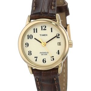 Timex Wmns Easy Reader Brown Leather Strap Watch