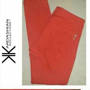 Kourtney Kardashian red skinny jeans