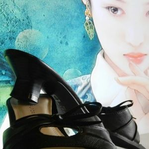 Black Bow Faux Leather Shoes Slides Sandals