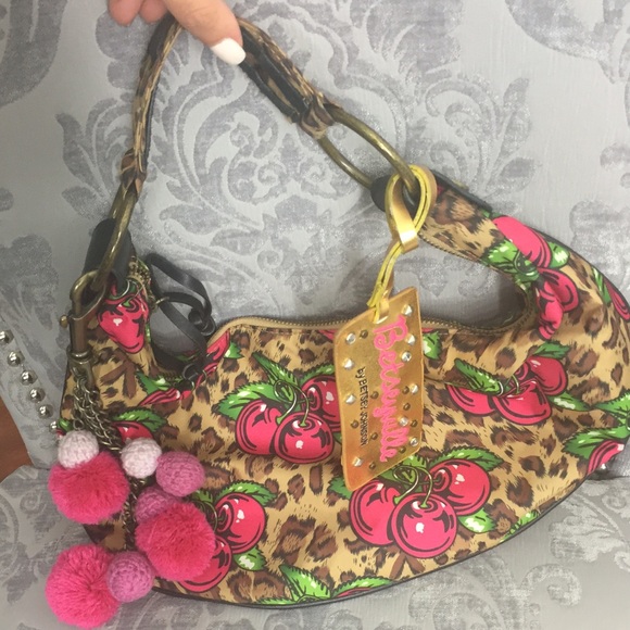 Betseyville Betsey Johnson leopard cherry PomPom