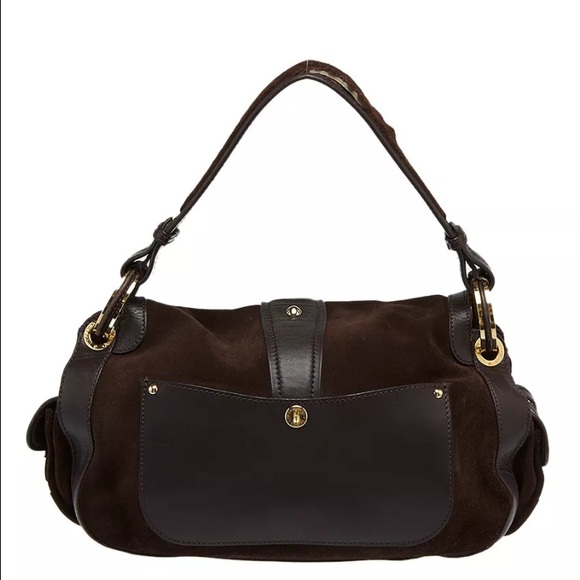 AUTHENTIC Jimmy Choo Chocolate Brown Leather Suede Purse Bag - Picture 5 of 7