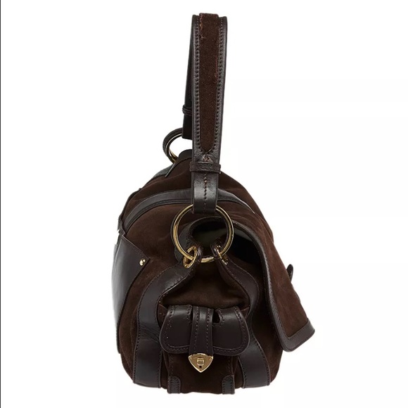 AUTHENTIC Jimmy Choo Chocolate Brown Leather Suede Purse Bag - Picture 4 of 7