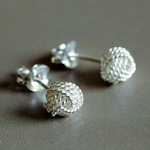 SOLD Silver Knot Earrings