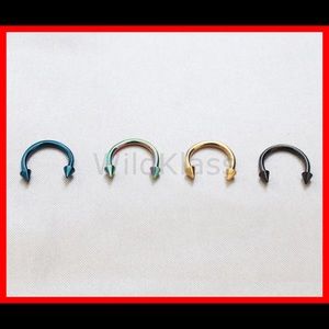 titanium anodized spike horseshoe