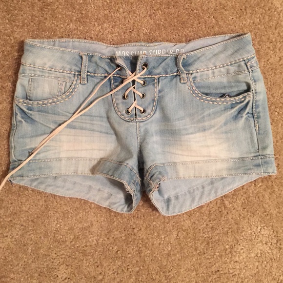 light wash jean shorts