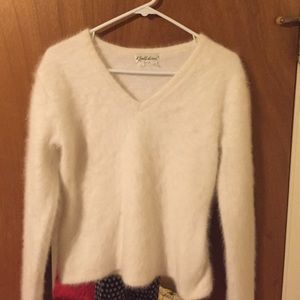 White Angora Sweater! Very soft!