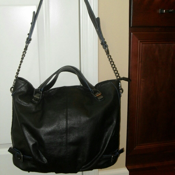 BCBG MAXAZRIA Black Leather Hobo Bag - Picture 2 of 2