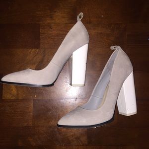 ALDO Shoes - Grey and white block heels ALDO Shoes - Grey and white block heels