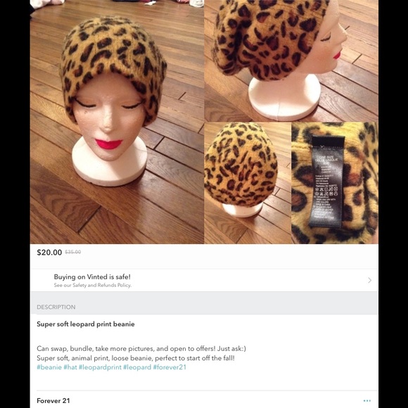 Leopard print beanie