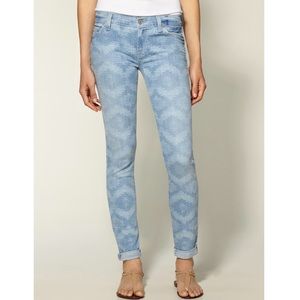 7 for all mankind skinny pyramid laser denim!