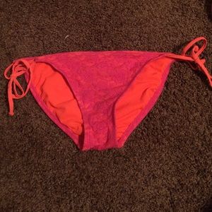 Pink and orange lace floral bottoms