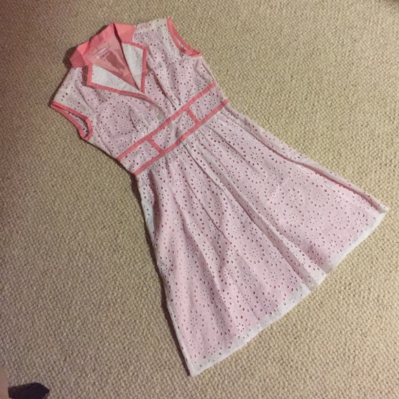 Betsy Johnson pink and white dress