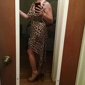 Leopard print low high dress size small