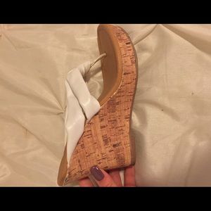 White Cork Wedges Size 7